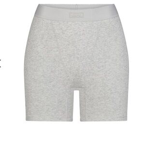 SKIMS Gray Cotton Rib Boxer Size Medium